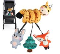 Hiemible Jouets pour Siège Auto,Peluche Sensorielle À Contrastes Élevés avec Grelot - Accessoires Bébé Léger pour Voiture et Outil Éducatif Précoce Stimulation Visuelle