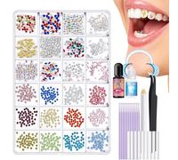 Hiemible Kit de Strass Dentaires - Kit Complet Pour Strass Dentaire - Amélioration Cosmétique Temporaire Réparation D'éclats Remplissage Décoratif Pour Art Dentaire
