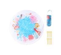 Hiemible Piscine Bébé Gonflable - Portable 2 en 1 Pataugeoire Bébé Aquatique,Couverture de Plage Carrée Anti-dérapante, Activités de Plein Air pour