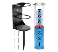 Hiemible Pluviomètre Extérieur - Tube Précis À Grandes Caractères - Pluviomètre avec Un Pieu en Métal,pour Serre Terrasse Patio Balcon Ferme Pelouse Cour Jardinier Agriculteur