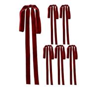 Hiemible Rouges De Noël,Grand Noeud pour Cime De Sapin De Noël | Lot de 6 Décorations Festives pour Fêtes Mariage Anniversaire Voiture Maison