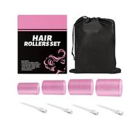 Hiemible Rouleaux Pour Cheveux - Bigoudis Auto-Adhésifs,se En Plis Sans Chaleur Avec Barrettes Pour Femmes Cheveux Épais Fins Longs -Longs Volume Frange Voyage - Accessoire Coiffure