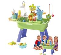 Hiemible Table d'eau pour, Set Sensoriel d'Activités pour, Jeu Sensoriel Éducatif Interactif avec Pompe pour Extérieur Temps de Jeu Maison Plage Jardin Plein Air Développer Coordination