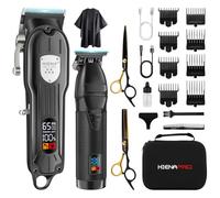 HIENA PRO Ensemble de tondeuses à cheveux professionnelles pour homme, sans fil, tondeuse à barbe à lame en T, kit de machine de coupe de cheveux, ensemble de tondeuse rechargeable pour barbiers avec