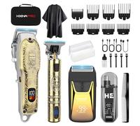 HIENA PRO Tondeuse à cheveux pour homme, sans fil, tondeuse à barbe, rasoir à lames, tondeuse à nez, kit complet de rasage et de coupe de cheveux électrique (313 ensemble)