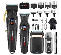 HIENA PRO Tondeuse à cheveux pour homme, sans fil, tondeuse à barbe, rasoir à lames, tondeuse à nez, kit complet de rasage et de coupe de cheveux électrique