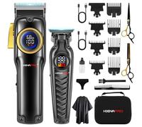 HIENA PRO Tondeuse à cheveux professionnelle et tondeuse à cheveux sans fil pour homme, kit complet, tondeuse de barbier électrique rechargeable par USB, tondeuse à cheveux zéro espace avec écran LED