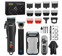 HIENA PRO Tondeuse à cheveux professionnelle pour homme, sans fil, tondeuse à barbe, rasoir nasal, rechargeable par USB, kit complet de tondeuse électrique