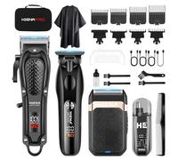 HIENA PRO Tondeuse à cheveux professionnelle pour homme - Tondeuse à cheveux sans fil - Rasoir à film - Tondeuse à barbe - Tondeuse nasale - Kit complet avec 7 peignes de guidage (212 pièces)