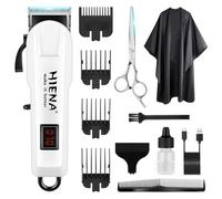HIENA PRO Tondeuse à cheveux professionnelle pour homme, tondeuse de barbier sans fil, machine de coupe de cheveux électrique, tondeuse rechargeable par USB pour homme coupe de cheveux avec écran LED