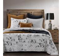 HiEnd Accents Paseo Road by Ranch Life Parure de lit 3 pièces avec taies d'oreiller, imprimé Cowboy Blanc et Noir, 1 Couette, 2 taies d'oreiller