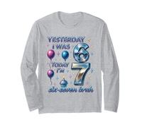 Hier J’avais 6 Ans Aujourd’Hui J’en AI 7 Six Seven Bruh Mème Manche Longue