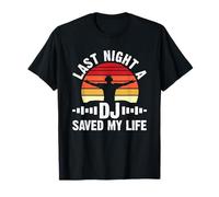 Hier Soir, Un DJ m'a sauvé la Vie | Retro DJ Sunset T-Shirt
