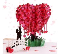 Hierein Carte Mariage, Arbre d'amour Pop Up Carte Mariage Félicitation, 3D Romantique Carte Anniversaire Femme pour Mère Épouse Petite Amie Couple, Carte de Voeux Mariage