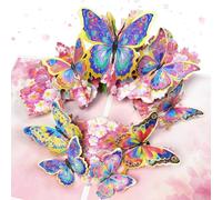 Hierein Carte Pop Up, 3D Fleur de Cerisier et Papillon Carte Anniversaire Femme avec Enveloppe, Cadeau pour Mère Fille Petite Amie, Cadeau Anniversaire Femme, Saint Valentin, Fête des Mères