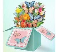 Hierein Carte Pop Up, 3D Tirer Papillon Carte Anniversaire, Personnalisé Cadeau Anniversaire Femme Carte Cadeau, Surprise Carte Anniversaire pour Retraite, Bon Rétablissement, Merci, Mariage