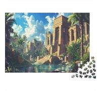 Hiéroglyphes de l'Égypte Antique Cadeau Unique Décoration Intérieure Ruines d'oasis Jeu ÉduChatif Challenge Toy Adultes & Enfants des 14 Ans 1000pcs (75x50cm)