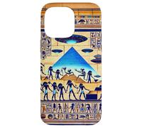 Hiéroglyphes égyptiens avec extraterrestres et OVNI, pyramides et extraterrestres Coque pour iPhone 14 Pro Max