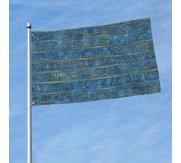 Hiéroglyphes Égyptiens Bleus Et Dorés D'Égypte Drapeaux Solide Garden Flag Couleurs Vives Drapeau De Jardin Pour Intérieur Porche Fête 3X5Ft