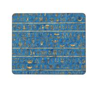 Hiéroglyphes Égyptiens Bleus Et Dorés D'Égypte Tapis De Souris Gaming Confort Mousepad Portable Mouse Pad pour Bureau Travail Maison 25X30Cm