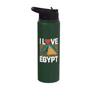 Hiéroglyphes en forme de cœur I Love Egypt Pyramids Stainless Steel Insulated Water Bottle