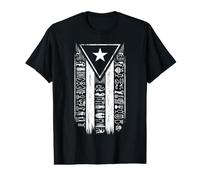 Hiéroglyphes verticaux de Drapeau de Cuba Vieilli T-Shirt Graphique avec Valeur