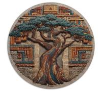 Hieroglyphic Symbol Baobab Arbre 1000pcs (67.5x67.5cm) Puzzle pour Adultes - Style Artistique Africain,Jouet De DIY