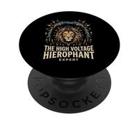 Hiérophante Expert Électricien Lion Graphique Haute Tension PopSockets PopGrip Adhésif