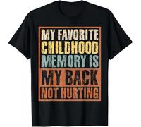 HIESBCXZ Sarcastic Old Man Old Woman My Back Not Hurting Retro Funny Gift Unisex T-Shirt Black 3XL