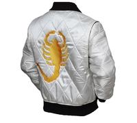 HiFacon Drive Satin Veste bomer matelassée avec logo Scorpion Ryan Gosling, Satin - Blouson aviateur, M