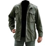 Hifacons John Rambo Veste cargo en coton | M65 Veste militaire de l'armée américaine (standard, grande, longue et courte), M65 Field - Coton vert, XL