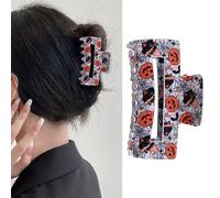 HIFANMM Pinces à cheveux d'Halloween amusantes en toile d'araignée pour femmes et filles, grandes pinces à cheveux carrées d'automne en acrylique antidérapantes pour décorations de cheveux épaisses et