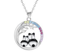 Hifeeled Collier Femmes Argent Sterling 925 Collier Pendentif Panda pour Femmes Amis Cadeaux Originaux - Réglable(45cm+5cm)