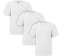 HiFEN® Lot de 3 t-shirts à manches courtes et col rond en coton majoritaire uni coupe classique Valueweight pour enfants de 3 à 15 ans, blanc, 14-15 ans