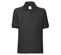 HiFEN® Polo à manches courtes et col pour enfants filles garçons Uniforme PE T-shirts d'été pour enfants de 3 à 15 ans, Noir , 14-15 ans