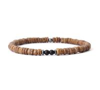 HIFFEY Bracelet en perles de noix de coco for hommes, 4mm, Vintage, méditation, bracelet en bois (Color : 1)