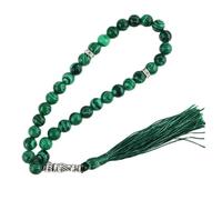 HIFFEY Bracelet en pierre de 33 perles de 8mm, perle de prière musulmane islamique, cadeau de famille (Size : 8mm 33 Beads, Color : Malachite)