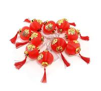 HIFFEY Guirlande de lanternes Chinoises de Style Chinois, Guirlande Lumineuse décorative Traditionnelle for Festival de Printemps, 1.5/3M, Lanterne à caractère Fu (Color : A, Size : 3M)