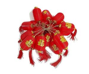 HIFFEY Guirlande de lanternes Chinoises de Style Chinois, Guirlande Lumineuse décorative Traditionnelle for Festival de Printemps, 1.5/3M, Lanterne à caractère Fu (Color : B, Size : 3M)