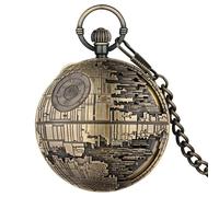 HIFFEY Montre de Poche Musicale rétro Punk for Hommes, chaîne Fob, Pendentif, Horloge, Style Antique, Grande Taille, Affichage Musical, Montre de Poche, Cadeaux (Color : Bronze)