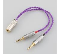 HiFi 10cm pojedyncze miedziane z kryszta?ami posrebrzane 2x3.5mm m?ski na 4.4mm zrównowa?ony ?e?ski Adapter kablowy do akordu mojo Player