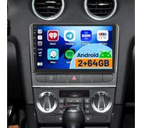 HiFi+64G Android Autoradio Carplay sans Fil pour Audi A3 8P 2003-2012/S3 2006-2012/RS3 2011-2012, 9 Pouces écran Tactile pour Voiture avec HiFi Android Auto Bluetooth FM/RDS GPS Caméra de Recul