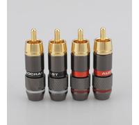 Hifi 8 szt. Wtyk RCA poz?acany 6mm m?ski podwójny samoblokuj?cy przewód lotosu z??cza Audio Adapter