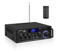 HIFI-Amplificateur, Mini récepteur amplificateur audio stéréo Bluetooth, AK45 2-canaux numérique amplificateur audio 12V/220v 400W avec Radio FM,entrée de carte SD/USB pour la maison ou la voiture