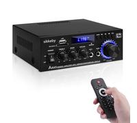 HIFI-Amplificateur, Mini récepteur amplificateur audio stéréo Bluetooth, AK45 2-canaux numérique amplificateur audio 12V/220v 400W avec Radio FM,entrée de carte SD/USB pour la maison ou la voiture