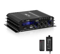 HIFI-Amplificateur, Mini récepteur amplificateur audio stéréo Bluetooth, AK45 2-canaux numérique amplificateur audio 12V/220v 400W avec Radio FM,entrée de carte SD/USB pour la maison ou la voiture
