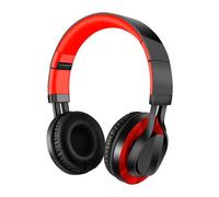 HIFI Bass Stéréo Over Ear Gaming Bandeau Casque Casque Pliable avec Microphone, Noir et Rouge