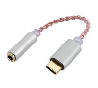HIFI DAC Earphone Amplifier USB TypeC to 3.5mm Headphone Audio Adapter 32Bit 384KHz Digital Decoder AUX Converter Silver