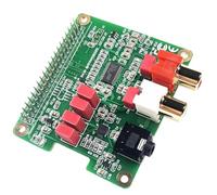 HiFi DAC HAT pour Raspberry Pi 5/4/3B+/Zero, carte audio PCM5122, 384 kHz/32 bits HiFi Sound Shield avec sortie RCA et 3,5 mm, double oscillateurs et DOP, 112 dB SNR