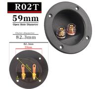 HIFI LIVE Square circle (trou d'installation 49-76) boîte de jonction de haut-parleur,coque de Terminal 2 liaison en cuivre,connecteur de câble Post-fil - Type R02T-1 Piece